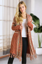 Load image into Gallery viewer, Aztec Fringe Cardigan