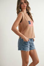 Load image into Gallery viewer, Flag Print Sleeveless Sweater