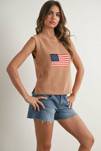 Load image into Gallery viewer, Flag Print Sleeveless Sweater
