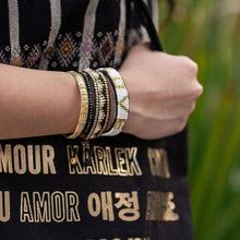 Load image into Gallery viewer, Taj Beaded Bracelet - Black and White