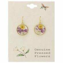 Load image into Gallery viewer, Dried Flower Round Earrings