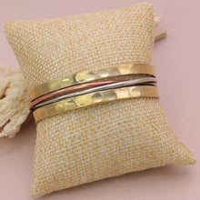 Load image into Gallery viewer, Mixed Metal Twisted Lines Cuff Bracelet