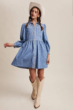 Load image into Gallery viewer, Embroidered Western Shirt Dress