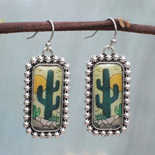 Load image into Gallery viewer, Desert Vista Silver Print Earrings