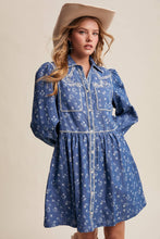 Load image into Gallery viewer, Embroidered Western Shirt Dress