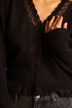 Load image into Gallery viewer, Lace Contrast Knit Cardi