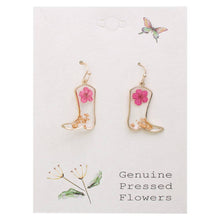 Load image into Gallery viewer, Dried Flower Cowboy Boot Earrings