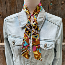 Load image into Gallery viewer, Brown and Yellow Western Skinny Mini Wild Rag