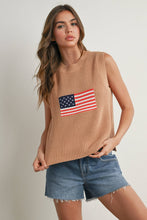 Load image into Gallery viewer, Flag Print Sleeveless Sweater