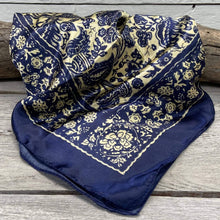 Load image into Gallery viewer, Royal Blue & Cream Paisley Wild Rag