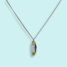 Load image into Gallery viewer, Tiny Pearl Handle Knife on Brass Chain Necklace: 18 Inch