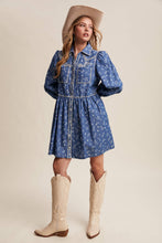 Load image into Gallery viewer, Embroidered Western Shirt Dress