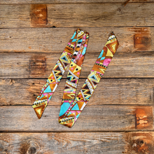 Load image into Gallery viewer, Brown and Yellow Western Skinny Mini Wild Rag