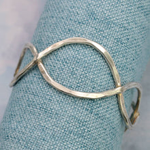 Load image into Gallery viewer, Silver Hammered Infinity Cuff