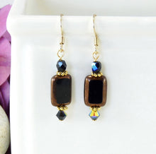 Load image into Gallery viewer, Czech Bead Rectangle Earrings
