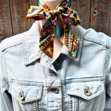 Load image into Gallery viewer, Brown and Yellow Western Skinny Mini Wild Rag