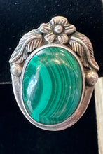 Load image into Gallery viewer, Old Pawn sterling silver Malachite earrings