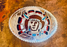 Load image into Gallery viewer, Vintage Zuni Inlay Headdress Belt Buckle