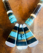 Load image into Gallery viewer, Vintage Santo Domingo Zuni Turquoise Inlay Disc Necklace
