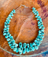 Load image into Gallery viewer, Gorgeous Graduated Turquoise Tab Necklace