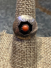 Load image into Gallery viewer, Vintage Red Coral Shadowbox Ring