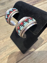 Load image into Gallery viewer, Vintage Navajo Beaded Hoop Earrings