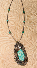 Load image into Gallery viewer, Vintage Green Turquoise Nugget Necklace