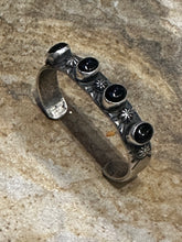 Load image into Gallery viewer, Vintage Sterling Navajo Black Onyx Cuff
