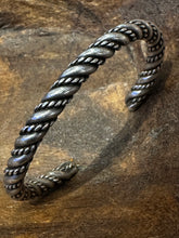 Load image into Gallery viewer, Vintage Sterling Silver Rope Cuff