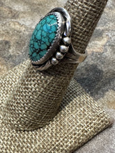Load image into Gallery viewer, Vintage Spiderweb Turquoise Ring