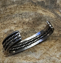 Load image into Gallery viewer, Vintage Sterling Silver Braided Twisted Rope Cuff