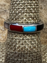 Load image into Gallery viewer, Vintage Zuni multi-stone channel inlay band ring
