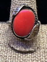 Load image into Gallery viewer, Vintage Red Coral Ring