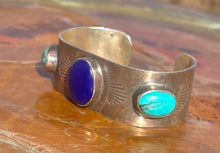 Load image into Gallery viewer, Vintage Turquoise & Lapis Cuff