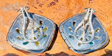Load image into Gallery viewer, Sterling Silver Inlay Earrings – Turquoise & Shell Mosaic
