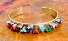 Load image into Gallery viewer, Vintage Multi-Stone Inlay Sterling Silver Cuff