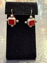 Load image into Gallery viewer, Vintage Sterling Silver and Coral Earrings