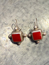 Load image into Gallery viewer, Vintage Sterling Silver and Coral Earrings