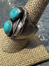 Load image into Gallery viewer, Vintage Two-Stone Turquoise Ring