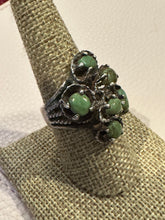 Load image into Gallery viewer, Vintage Green Turquoise Cluster Ring