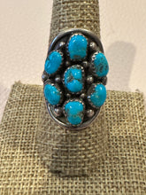 Load image into Gallery viewer, Vintage Turquoise Cluster Ring