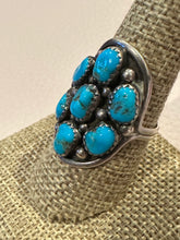 Load image into Gallery viewer, Vintage Turquoise Cluster Ring