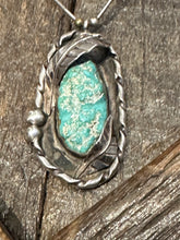 Load image into Gallery viewer, Vintage Green Turquoise Nugget Necklace