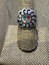 Load image into Gallery viewer, Vintage Zuni Inlay Sunface Ring