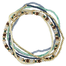 Load image into Gallery viewer, Cream Blue Green Stretch Bracelets Set