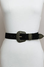 Load image into Gallery viewer, Suede Antique Gold Western Buckle Belt