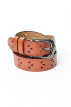 Load image into Gallery viewer, Leather Belt with Petal Design