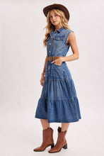 Load image into Gallery viewer, Denim Tiered Midi Dress