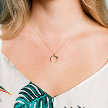 Load image into Gallery viewer, Gold Crescent Moon Necklace: 18 Inch