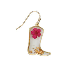 Load image into Gallery viewer, Dried Flower Cowboy Boot Earrings